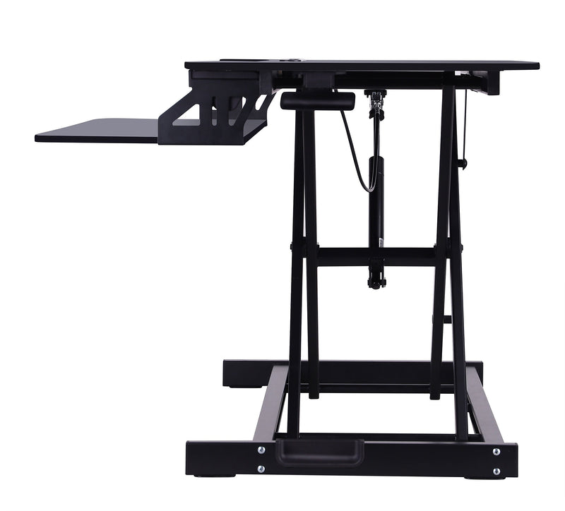 Rocelco 32"W Manual Adjustable Standing Desk Converter, Black (R VADRB)