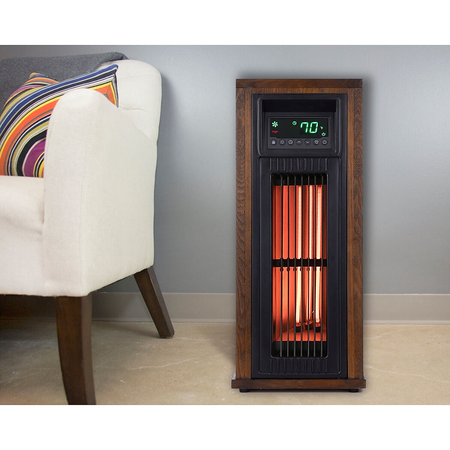 Lifesmart Electric Tower Heater 5100 BTU , Grey (HT1216)