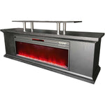 Lifesmart Electric Media Fireplace with Faux Glass 5300 BTU, Black (LDFP0009US-BLK)