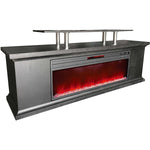 Lifesmart Electric Media Fireplace with Faux Glass 5300 BTU, Black (LDFP0009US-BLK)