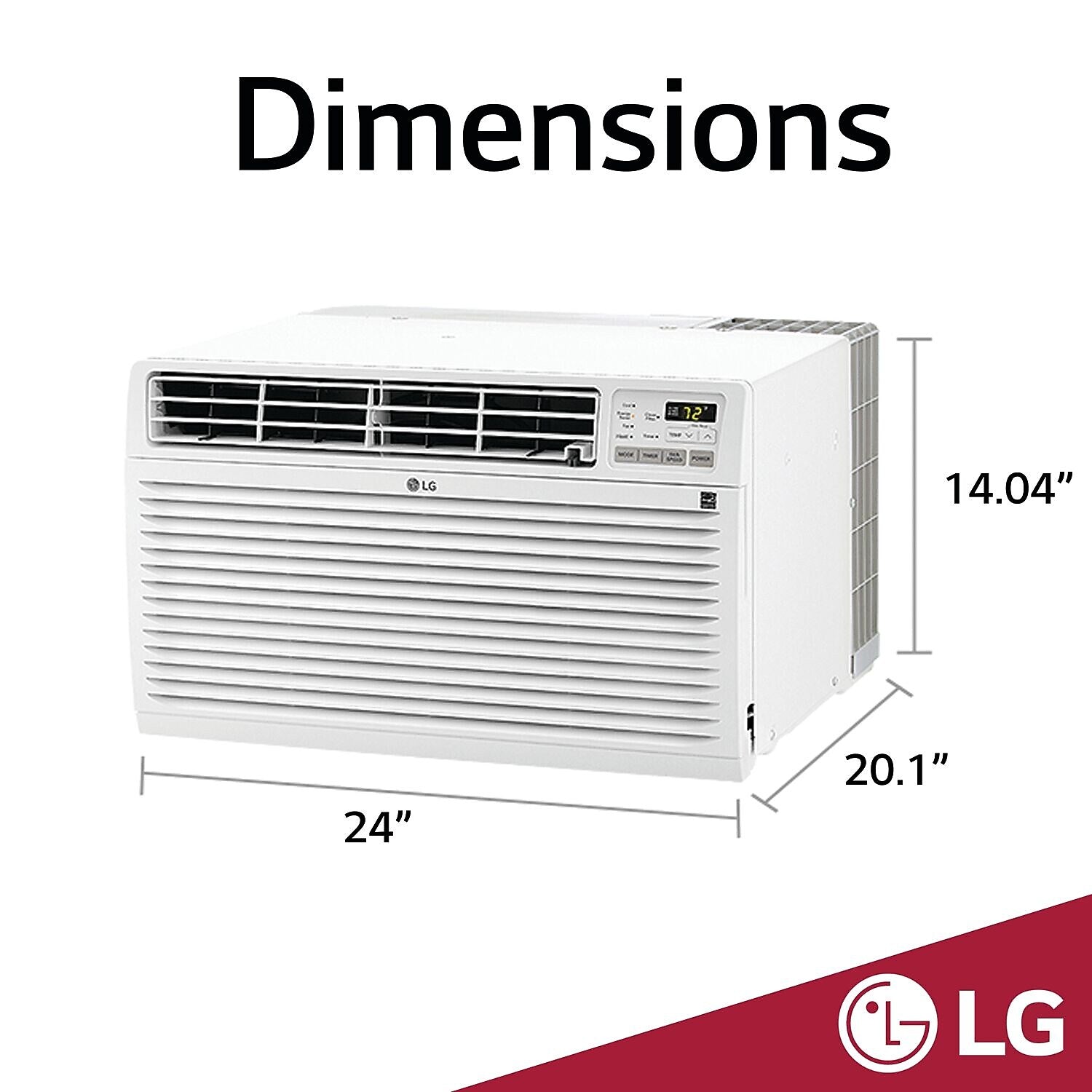 LG 10,000 BTU 230V Through-the-Wall Air Conditioner 11,200 BTU Supplemental Heat Function, White (LT1033HNR)