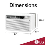 LG 11,800 BTU 230V Through-the-Wall Air Conditioner Supplemental Heat Function, White (LT1233HNR)