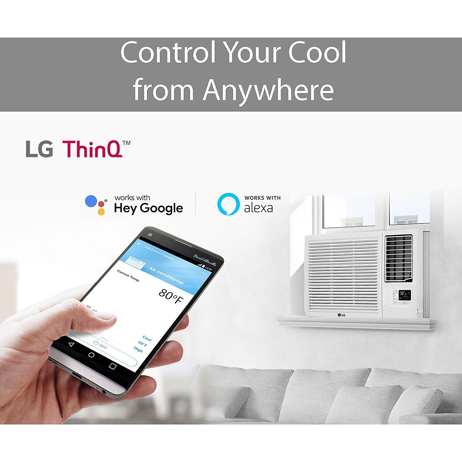 LG Electronics 12,000 BTU Heat Cool Window Air Conditioner, WiFi Enabled, White (LW1221HRSM)