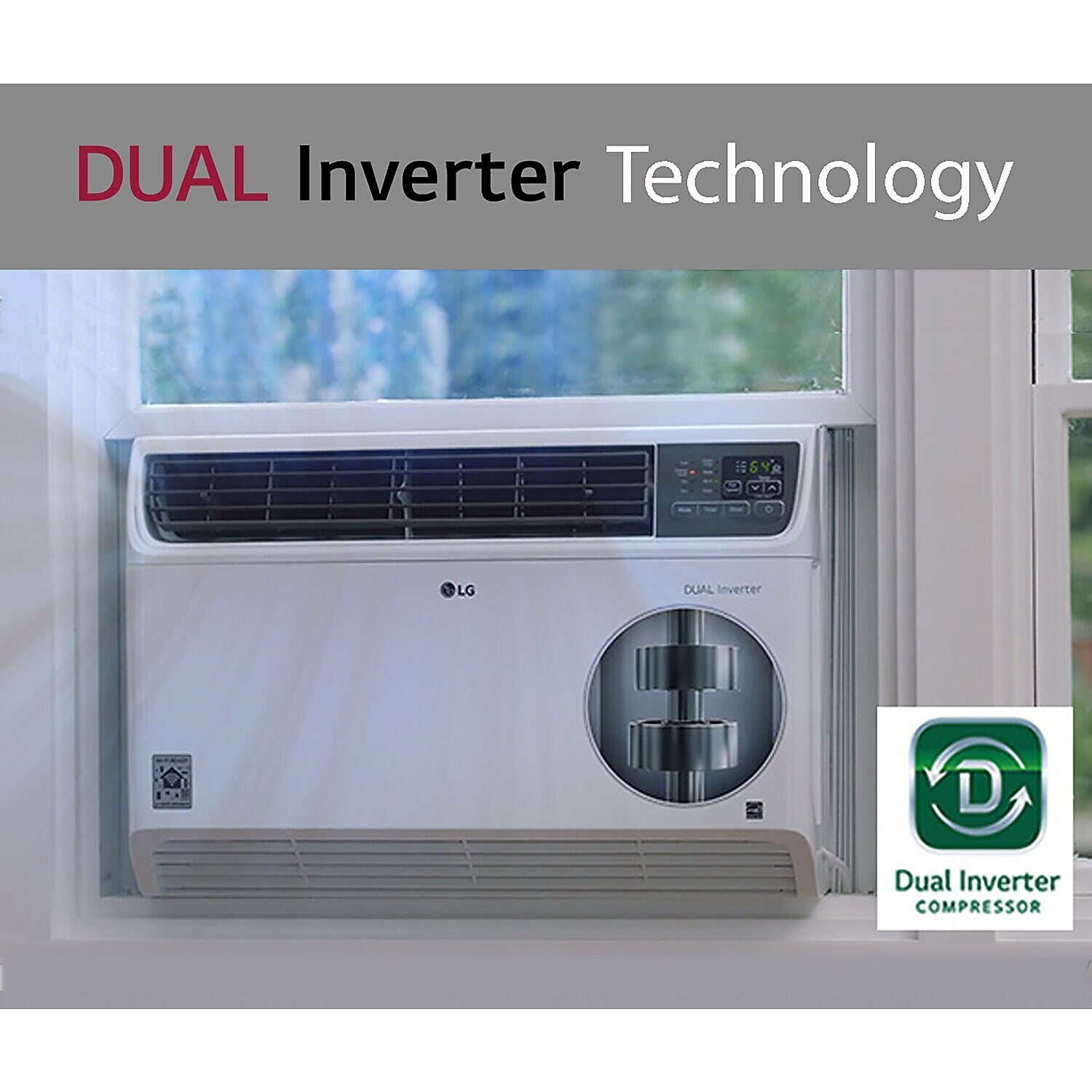LG 18,000 BTU 230V Dual Inverter Window Air Conditioner, Wi-Fi Enabled, White (LW1822IVSM)