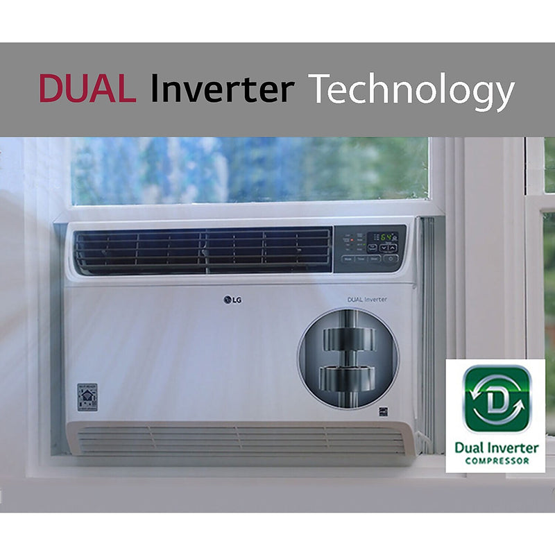 LG 18,000 BTU 230V Dual Inverter Window Air Conditioner, Wi-Fi Enabled, White (LW1822IVSM)