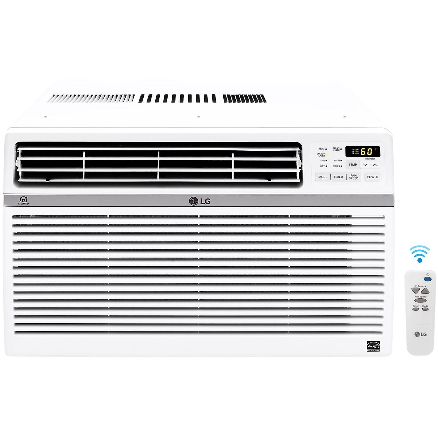 LG 230-Volt 24500 BTU (24500 BTU DOE) Window Air Conditioner with Remote, WiFi Enabled, White (LW2521ERSM)