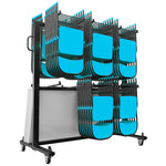 Flash Furniture Hawkins Folding Table and Chairs Mobile Cart, 660 lb. Capacity, Black (QINSHD245425)