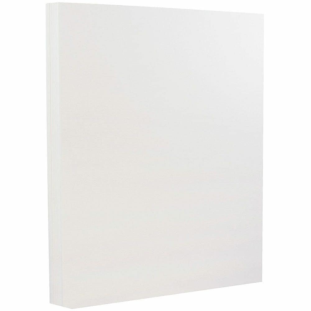 JAM Paper 80 lb. 8.5" x 11" Strathmore Cardstock, Bright White Wove, 100/pack  (191267G)