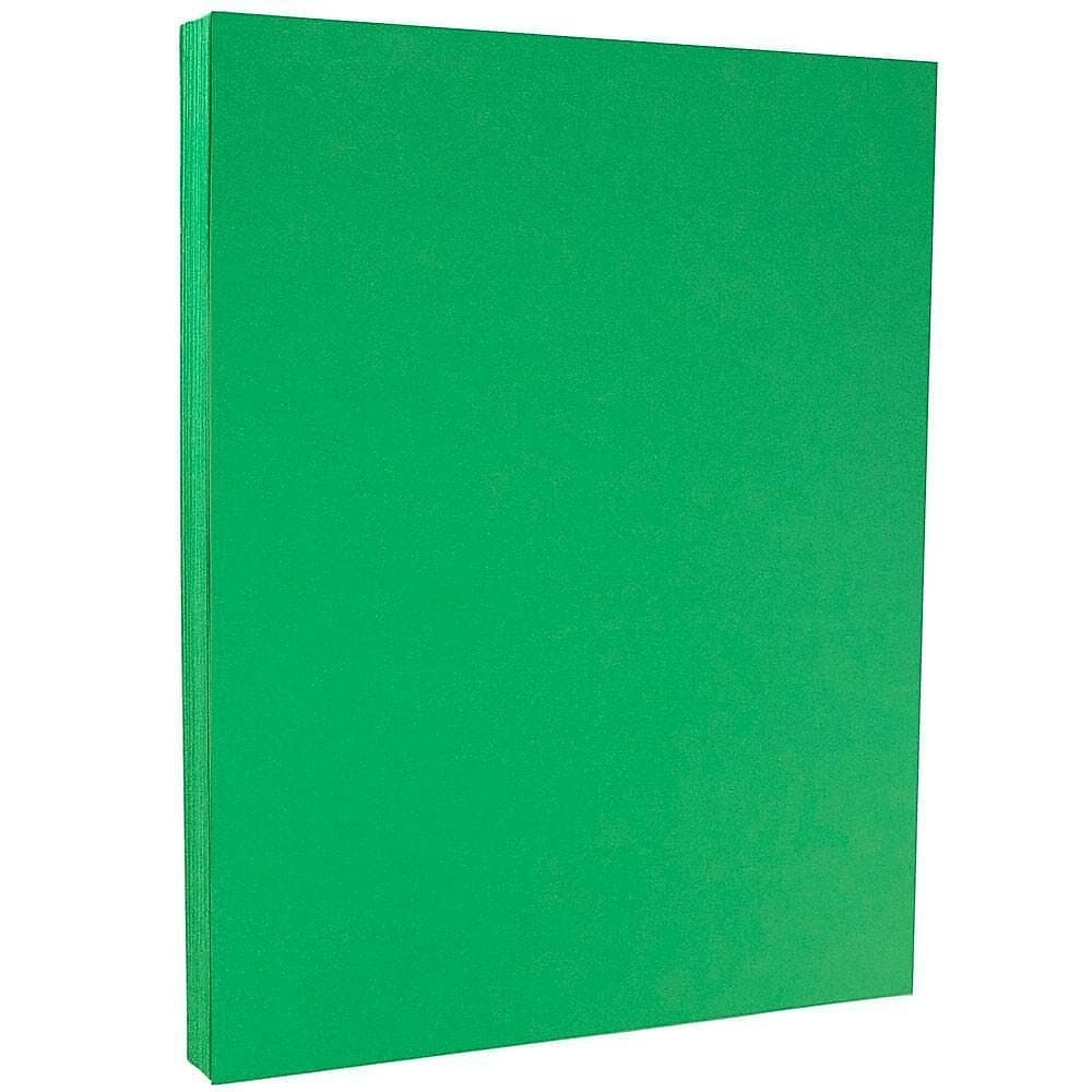 JAM PAPER 8.5" x 11" Colored Cardstock, 65lb, Green, 100/pack  (104190G)
