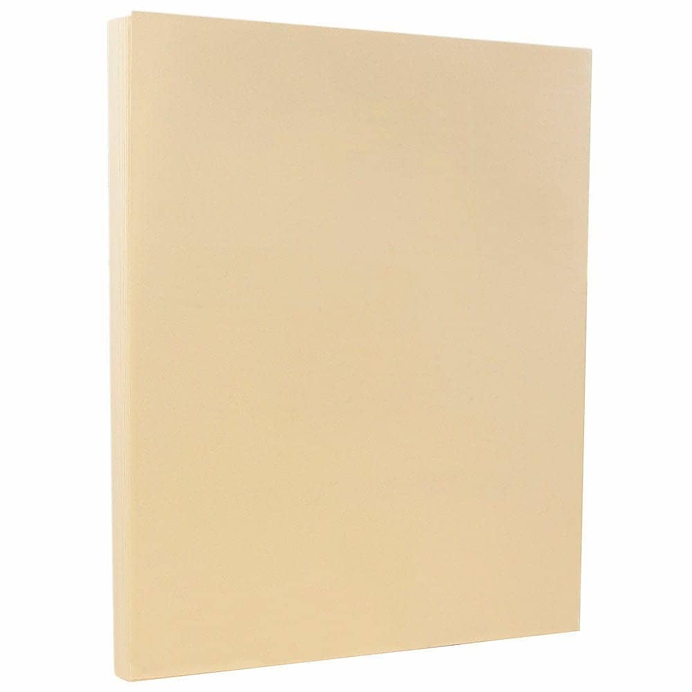JAM PAPER 8.5" x 11" Vellum Bristol Cardstock, 67lb, Ivory, 100/pack  (169828G)
