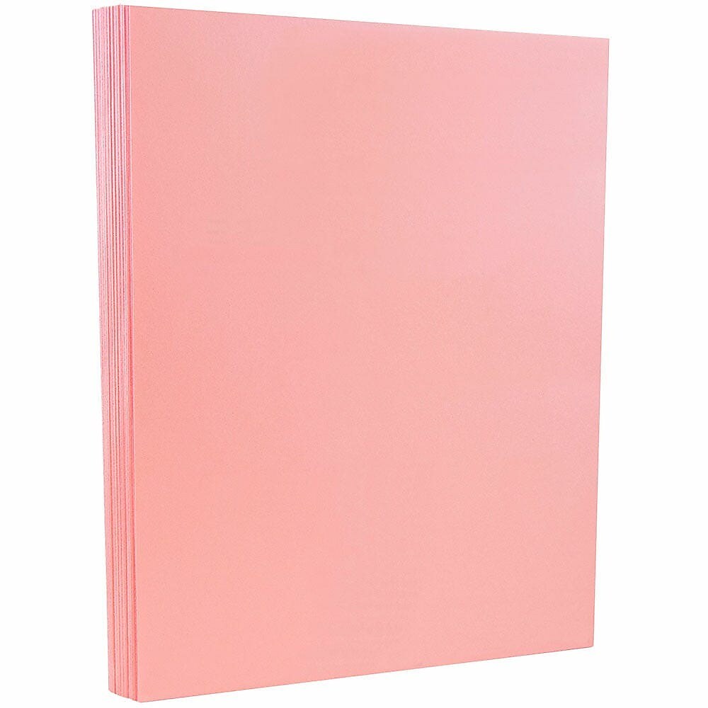 JAM PAPER 8.5" x 11" Vellum Bristol Cardstock, 67lb, Pink, 100/pack  (169831G)