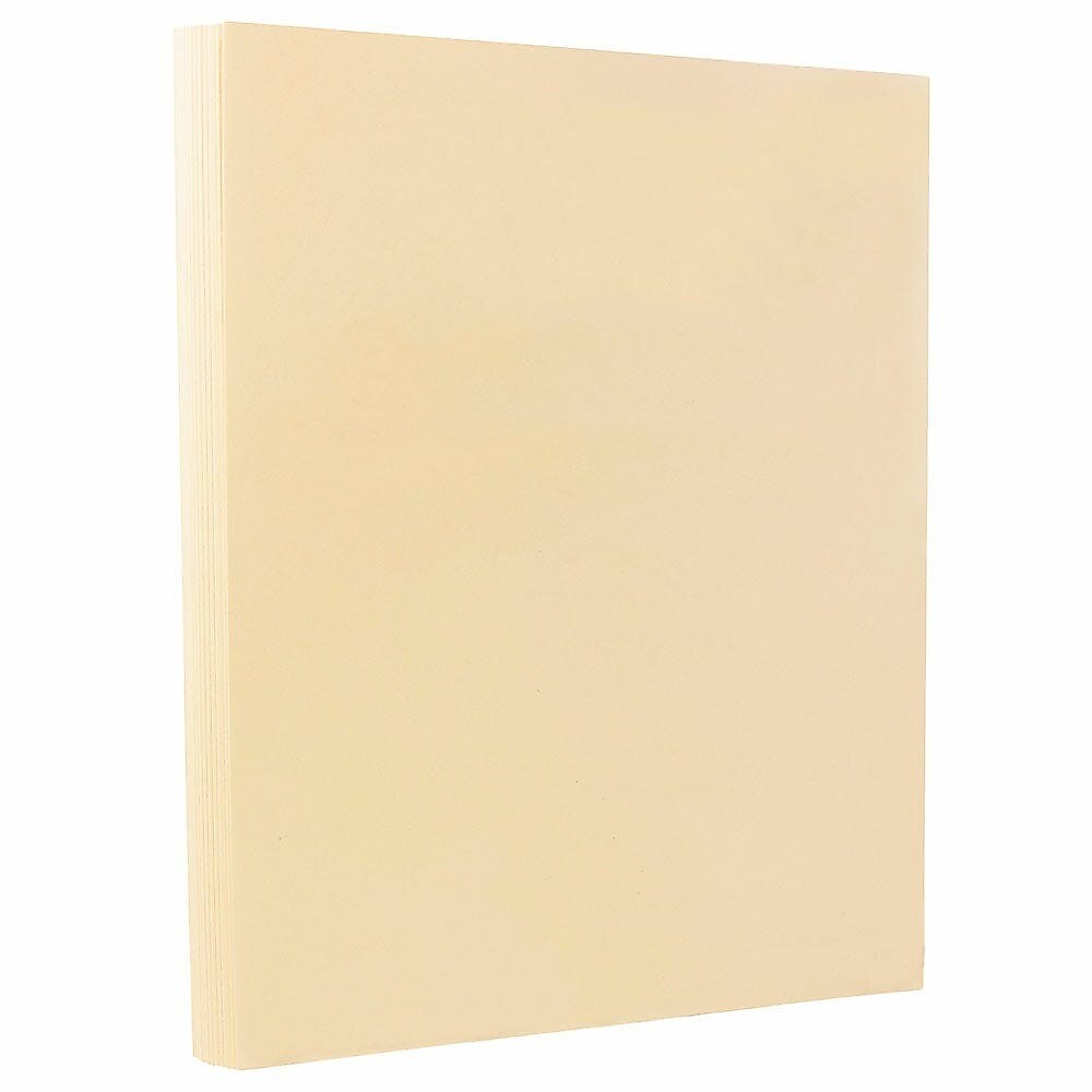 JAM PAPER 8.5" x 11" Vellum Bristol Cardstock, 67lb, Cream, 100/pack  (169824G)