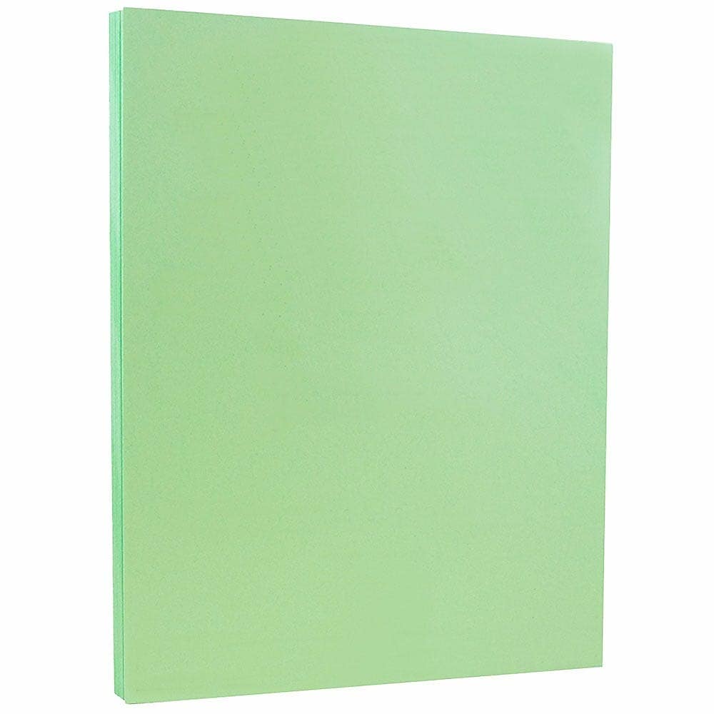 JAM PAPER 8.5" x 11" Vellum Bristol Cardstock, 67lb, Green, 100/pack  (169826G)