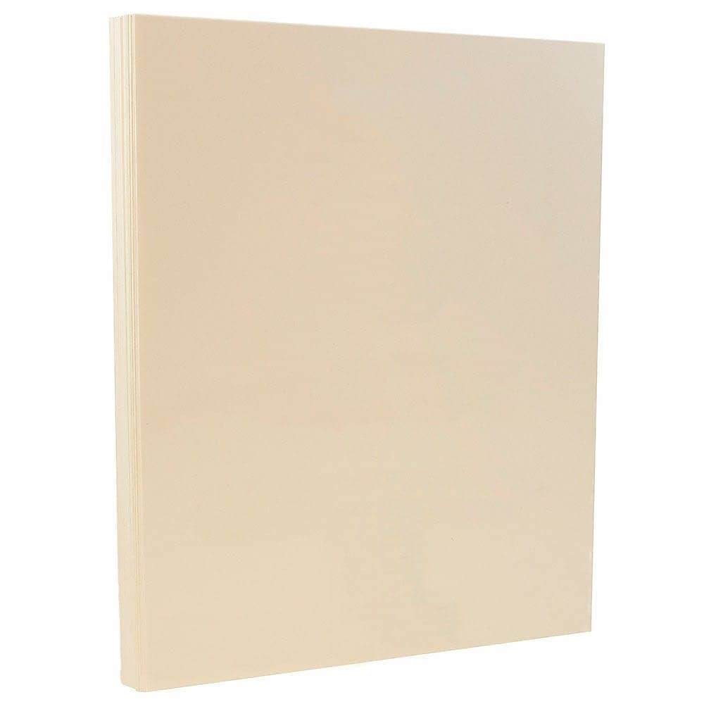 JAM PAPER 8.5" x 11" Vellum Bristol Index Cardstock, 110lb, Ivory, 100/pack  (169851G)
