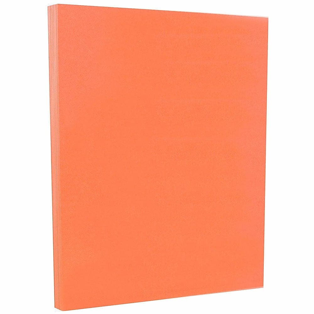 JAM PAPER 8.5" x 11" Vellum Bristol Cardstock, 67lb, Salmon, 100/pack  (169832G)