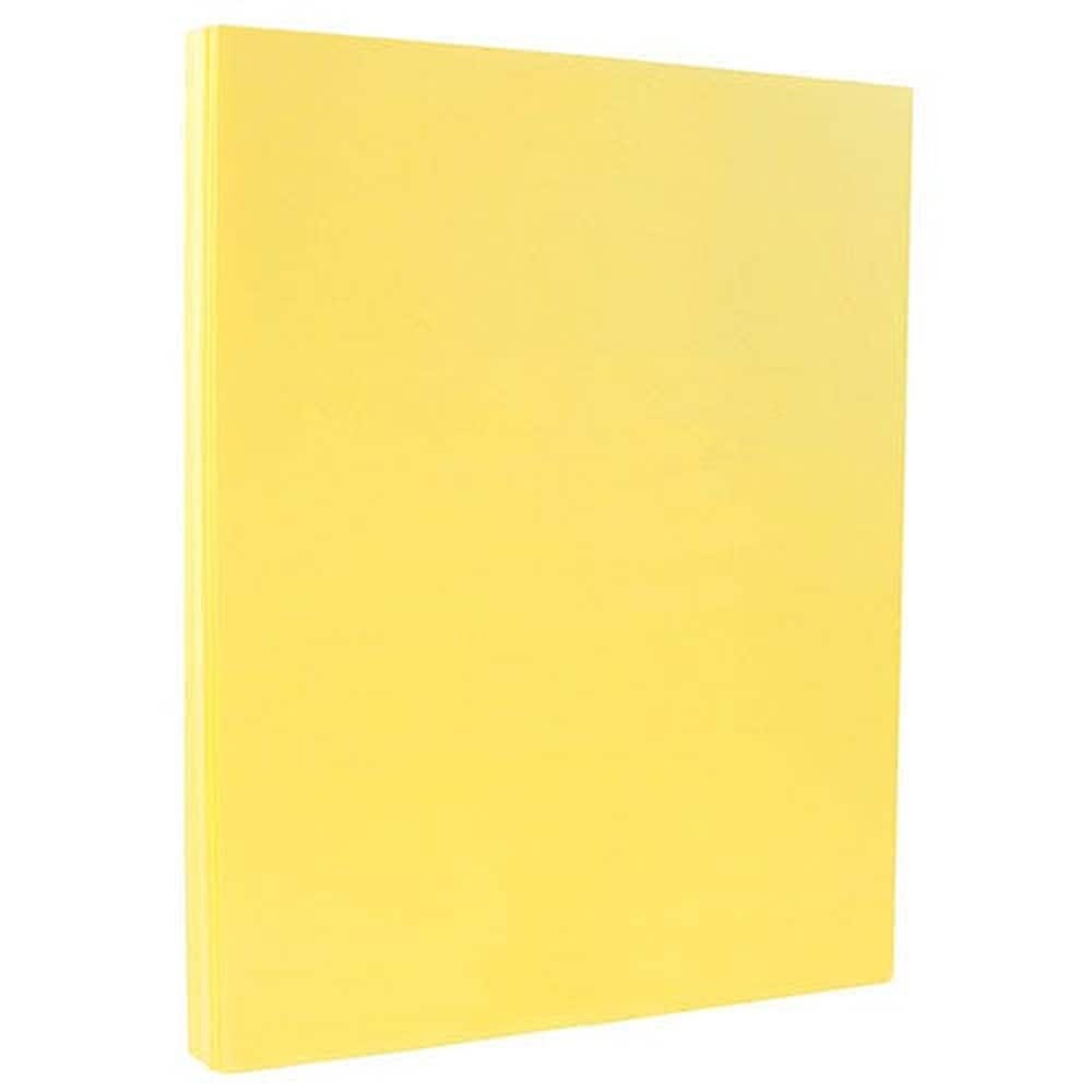 JAM PAPER 8.5" x 11" Vellum Bristol Cardstock, 110lb, Canary Yellow, 100/pack  (816917020G)