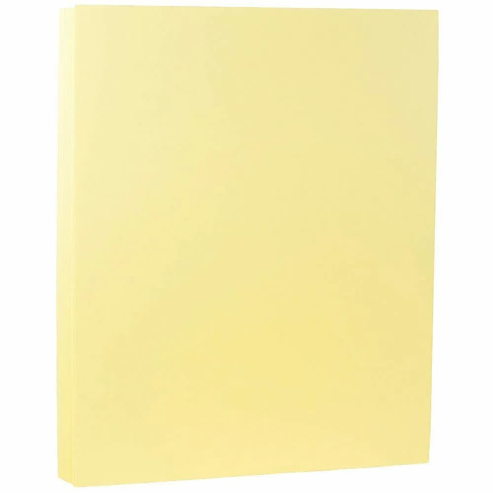 JAM Paper 8.5" x 11" Matte Paper, 24lb, Light Yellow, 100 Sheets/Pack (16729231G)