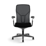 Allsteel Acuity Upholstered Seat/Mesh Back Work Chair, Black/Dusk, Adjustable Arms (AWMGGDNO.P85.2.H.CU10)