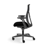 Allsteel Acuity Upholstered Seat/Mesh Back Work Chair, Black/Dusk, Adjustable Arms (AWMGGDNO.P85.2.H.CU10)