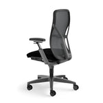 Allsteel Acuity Upholstered Seat/Mesh Back Work Chair, Black/Dusk, Adjustable Arms (AWMGGDNO.P85.2.H.CU10)