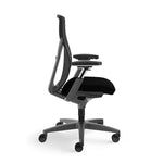 Allsteel Acuity Upholstered Seat/Mesh Back Work Chair, Black/Dusk, Adjustable Arms (AWMGGDNO.P85.2.H.CU10)