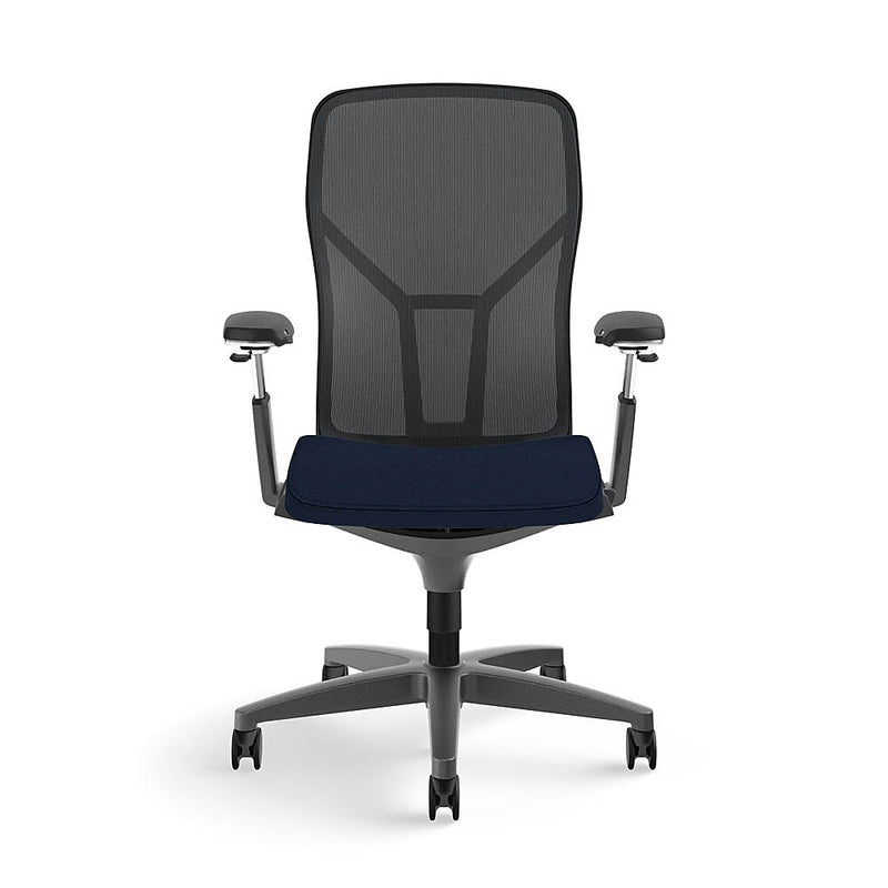 Allsteel Acuity Upholstered/Mesh Work Chair, Adjustable Arms, Navy/Dusk (AWMGGDNO.P85.2.H.CU98)