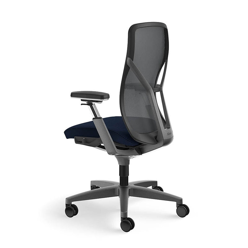 Allsteel Acuity Upholstered/Mesh Work Chair, Adjustable Arms, Navy/Dusk (AWMGGDNO.P85.2.H.CU98)