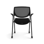 Allsteel Seek Upholstered/Mesh Multi-Purpose Chair, Fixed Arms, Black/Dusk (K-MUCOBNO.BLK.3.CU10)