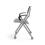 Allsteel Seek Upholstered Seat/Mesh Back Multi-Purpose Chair, Frost/Dusk, Fixed Arms (K-MUCOSNO.WT.3.CU22)