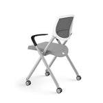 Allsteel Seek Upholstered Seat/Mesh Back Multi-Purpose Chair, Frost/Dusk, Fixed Arms (K-MUCOSNO.WT.3.CU22)