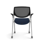 Allsteel Seek Upholstered Seat/Mesh Back Multi-Purpose Chair, Navy/Dusk, Fixed Arms (K-MUCOSNO.BLK.3.CU98)