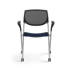Allsteel Seek Upholstered Seat/Mesh Back Multi-Purpose Chair, Navy/Dusk, Fixed Arms (K-MUCOSNO.BLK.3.CU98)