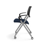 Allsteel Seek Upholstered Seat/Mesh Back Multi-Purpose Chair, Navy/Dusk, Fixed Arms (K-MUCOSNO.BLK.3.CU98)