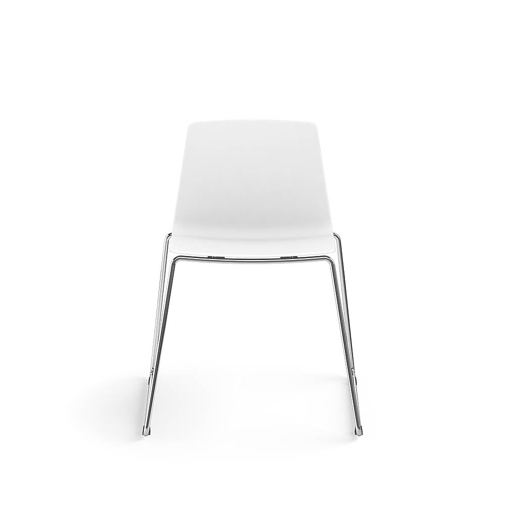 Allsteel Vicinity Polymer Seat/Polymer Back Sled Multi-Purpose Chair, White, Armless (CSL-PGANO.0.POL.WT)