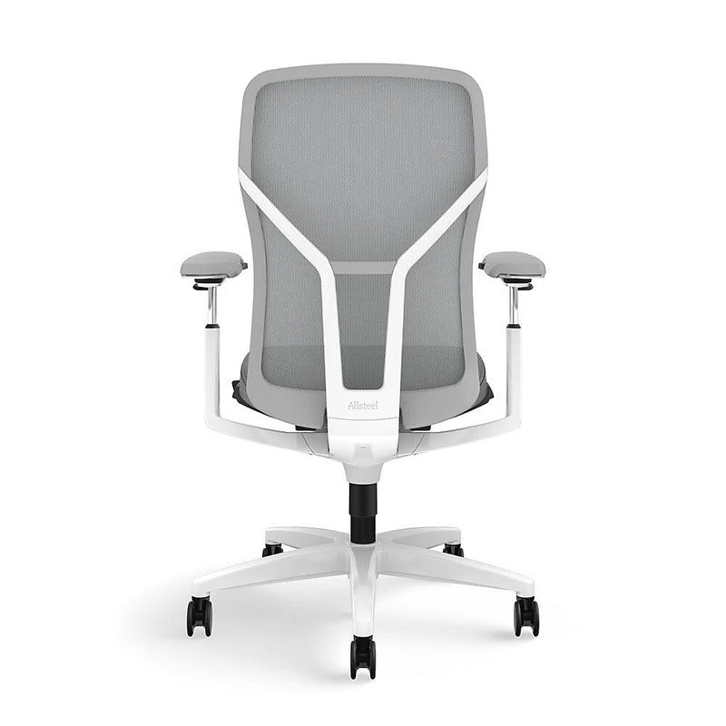 Allsteel Acuity Upholstered Seat/Mesh Back Work Chair, Frost/Lustre, Adjustable Arms (AWMWTLNO.PQ8.2.H.CU22)