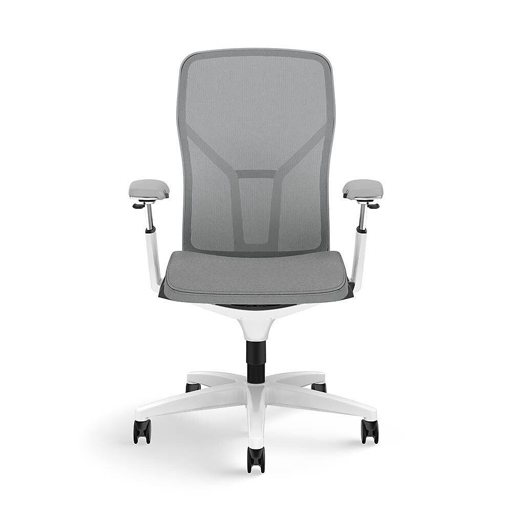 Allsteel Acuity Upholstered Seat/Mesh Back Work Chair, Frost/Lustre, Adjustable Arms (AWMWTLNO.PQ8.2.H.CU22)