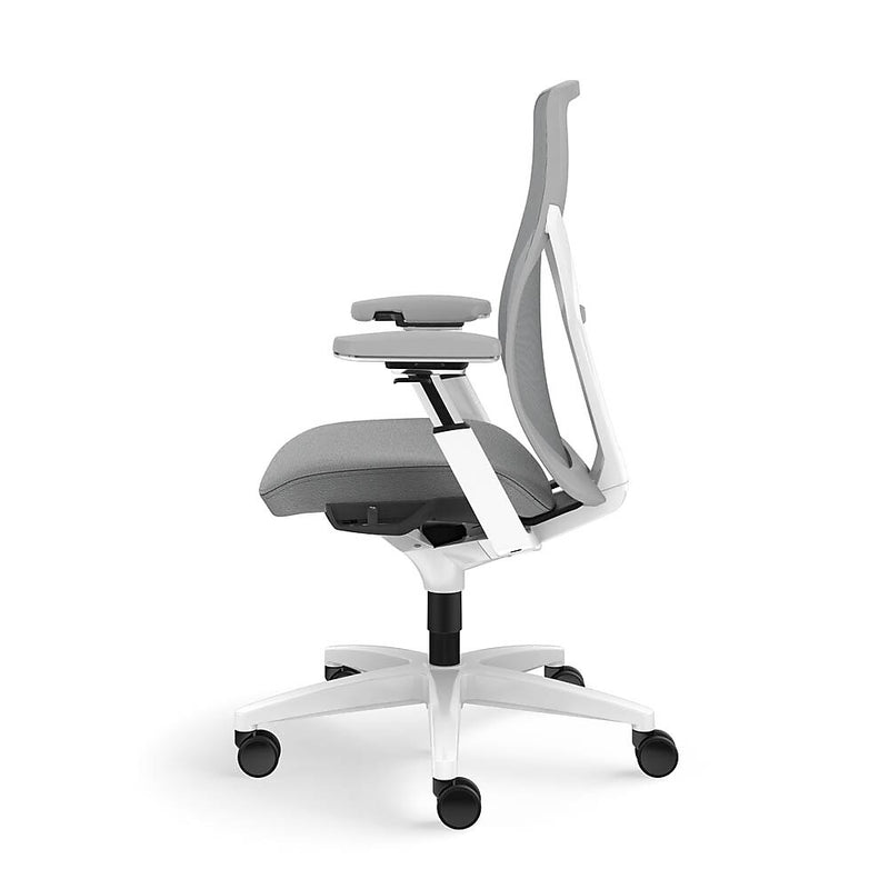 Allsteel Acuity Upholstered Seat/Mesh Back Work Chair, Frost/Lustre, Adjustable Arms (AWMWTLNO.PQ8.2.H.CU22)