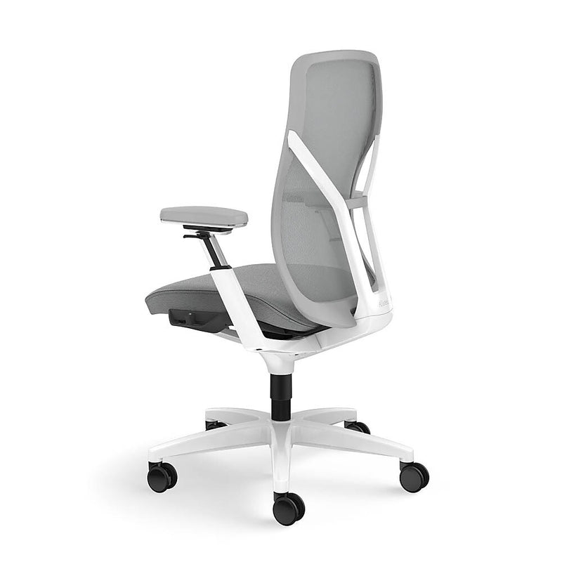 Allsteel Acuity Upholstered Seat/Mesh Back Work Chair, Frost/Lustre, Adjustable Arms (AWMWTLNO.PQ8.2.H.CU22)