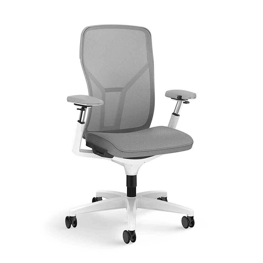 Allsteel Acuity Upholstered Seat/Mesh Back Work Chair, Frost/Lustre, Adjustable Arms (AWMWTLNO.PQ8.2.H.CU22)
