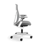 Allsteel Acuity Upholstered Seat/Mesh Back Work Chair, Frost/Lustre, Adjustable Arms (AWMWTLNO.PQ8.2.H.CU22)