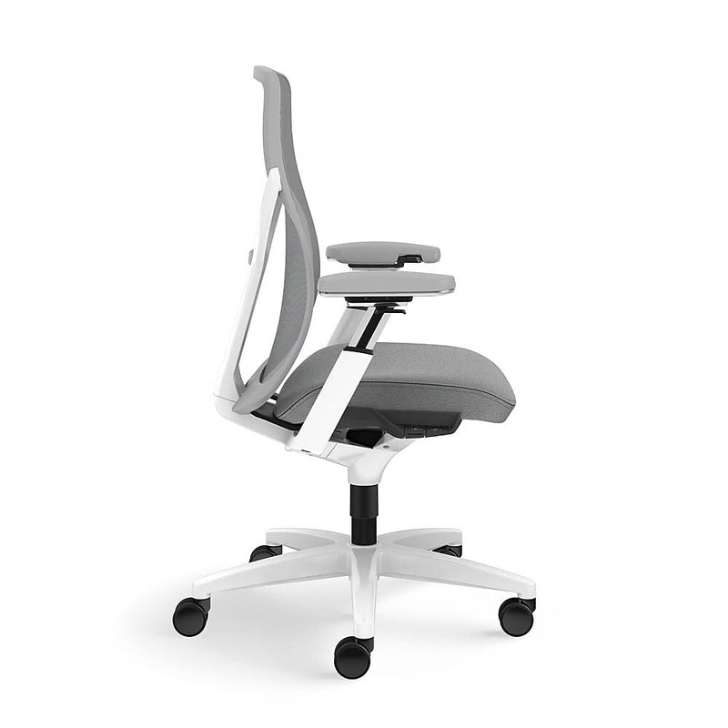 Allsteel Acuity Upholstered Seat/Mesh Back Work Chair, Frost/Lustre, Adjustable Arms (AWMWTLNO.PQ8.2.H.CU22)
