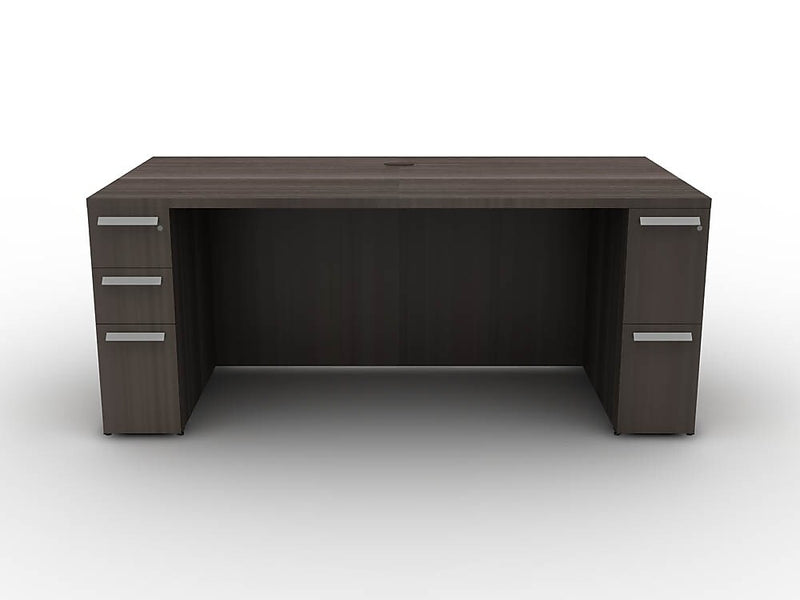 Allsteel Approach Double Pedestal Desk with Modesty Panel, Skyline Walnut (WKD001)