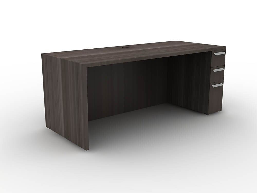 Allsteel Approach Single Pedestal Desk, Skyline Walnut (WKD002)