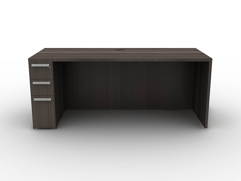 Allsteel Approach Left-Hand Single Pedestal Desk, Skyline Walnut (WKD003)