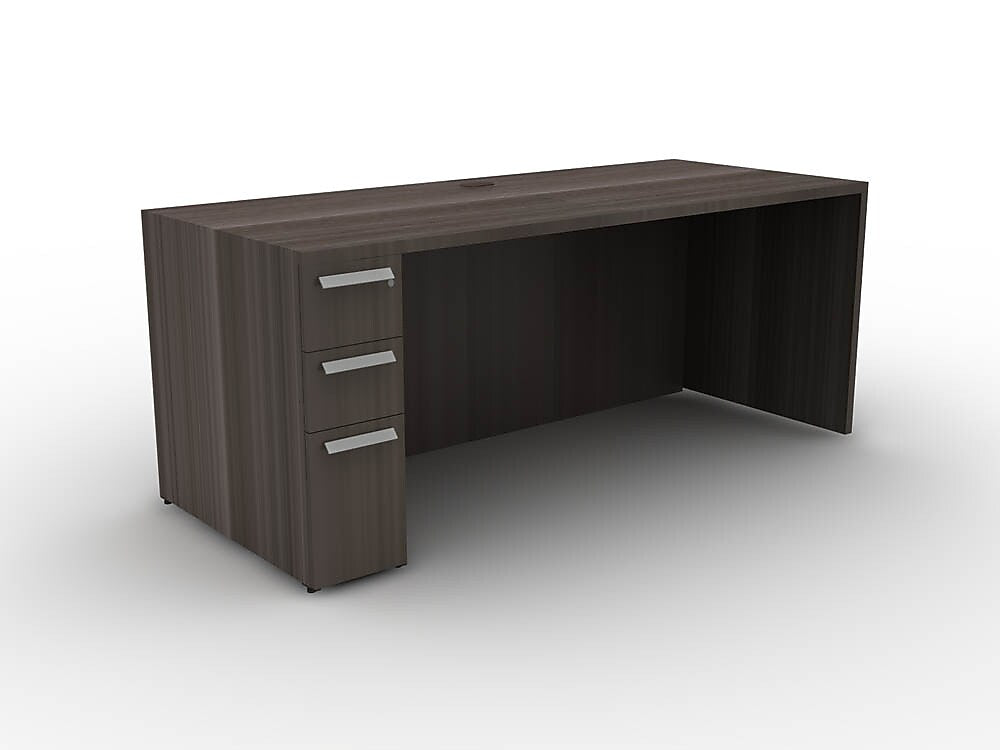 Allsteel Approach Left-Hand Single Pedestal Desk, Skyline Walnut (WKD003)