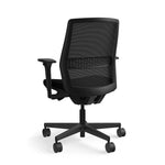 ASAP Allsteel Lyric Upholstered Seat/Mesh Back LT Work Chair, Black/Carbon, 2D Adj Arms (CLL-MLHNO.BLK.BLK.LBLK.2.B.AM01.CU10.N)