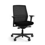 ASAP Allsteel Lyric Upholstered Seat/Mesh Back LT Work Chair, Black/Carbon, 2D Adj Arms (CLL-MLHNO.BLK.BLK.LBLK.2.B.AM01.CU10.N)