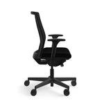 ASAP Allsteel Lyric Upholstered Seat/Mesh Back LT Work Chair, Black/Carbon, 2D Adj Arms (CLL-MLHNO.BLK.BLK.LBLK.2.B.AM01.CU10.N)