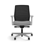 Allsteel Lyric Upholstered Seat/Mesh Back LT Work Chair, Frost/Carbon, 2D Adjustable Arms (CLL-MLHNO.T.T.LT.2.B.AM01.CU22.N)