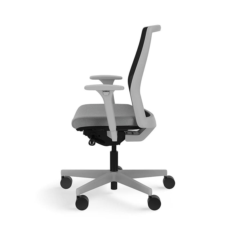 Allsteel Lyric Upholstered Seat/Mesh Back LT Work Chair, Frost/Carbon, 2D Adjustable Arms (CLL-MLHNO.T.T.LT.2.B.AM01.CU22.N)